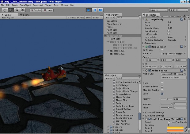 Space Car 1001 in Game Engine