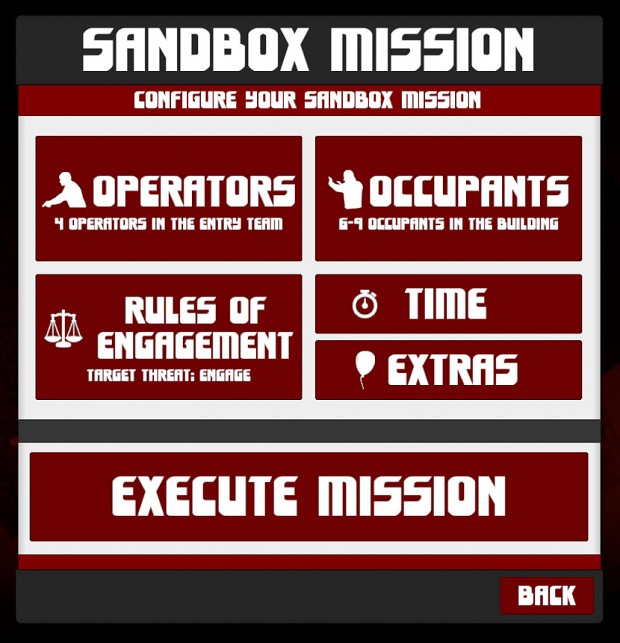 Icons for the sandbox menu