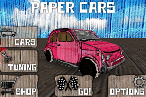paper cars beta 0.01 - menu
