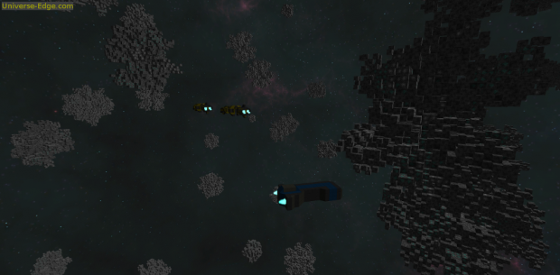 A small miner ship and two cruisers.