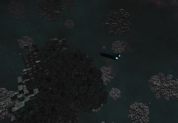 Asteroids and a small Miner ship