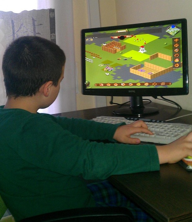 Six  years old playing Towns