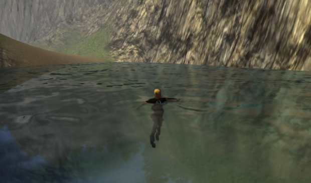 Swimming at Tutorial Island