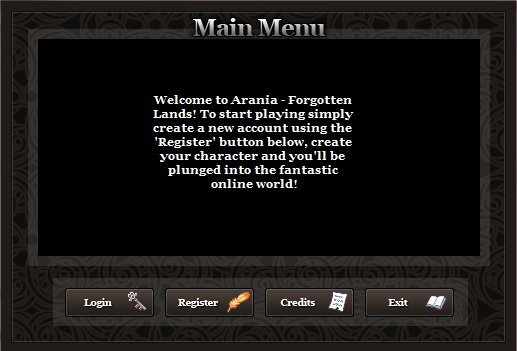 Arania Main Menu (Beta)