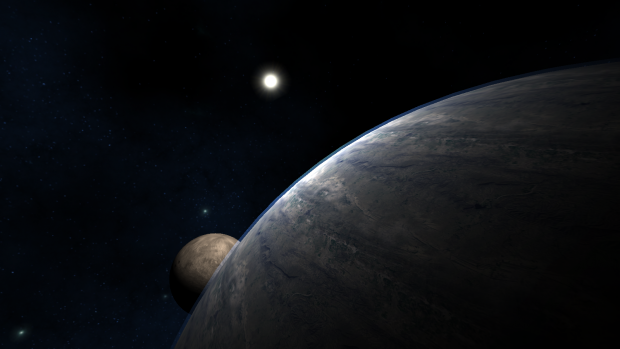 Ingamescreen of a planet and its moon
