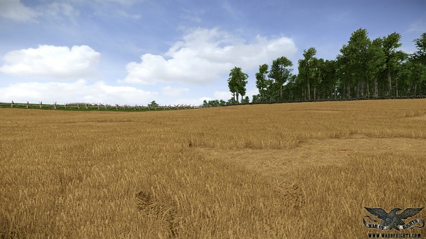 Harvested wheatfield at East Woods