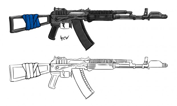 Pact AK-63 assault rifle concept art