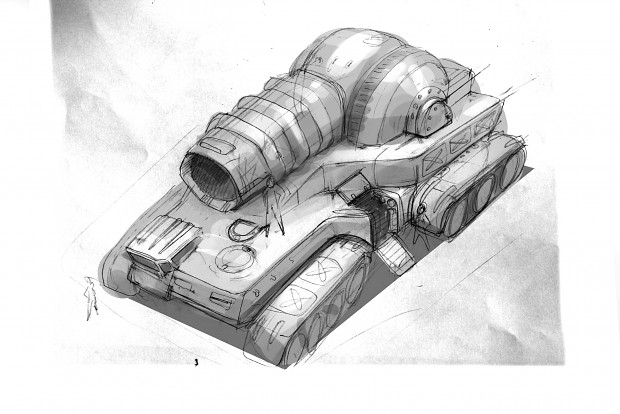 Soviet self-propelled laser system "Dawn" sketch