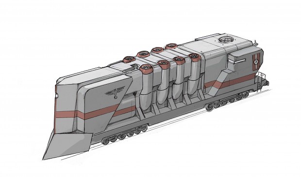 Nazi armoured train colored concept art