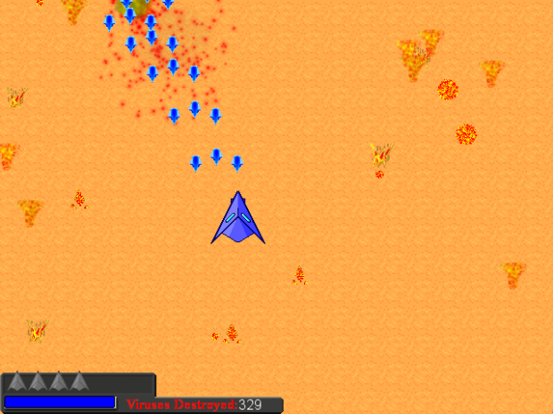 Blasting Viruses in the Air Battle Minigame