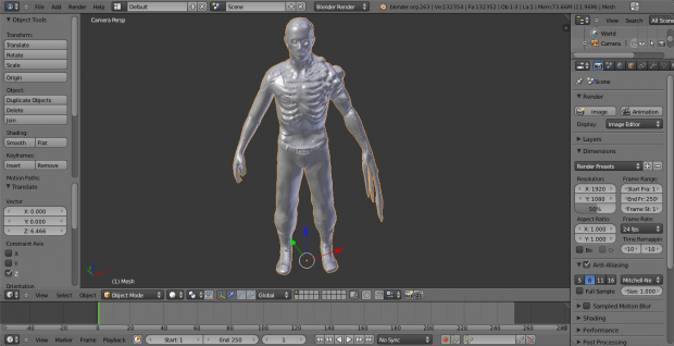 Monster Model Rendered and Not