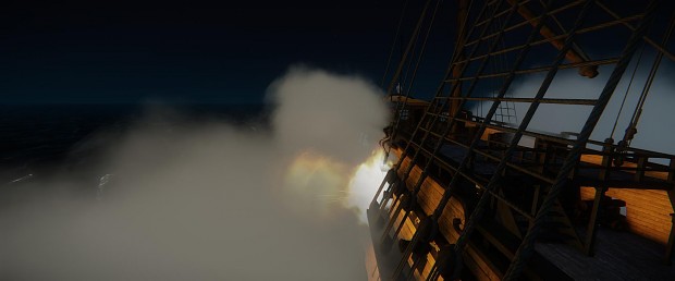 Cannon at night