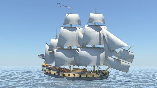 Concept Render: Full-rigged ship