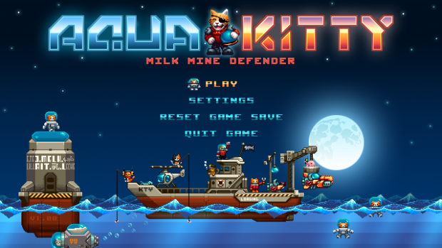 Aqua Kitty main menu screen