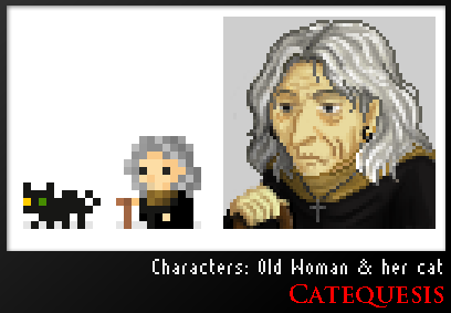 Character: Old Woman and her cat