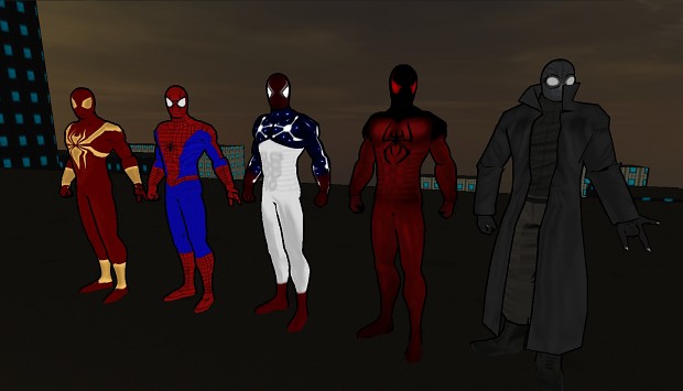 All spidey costumes in game screenshot