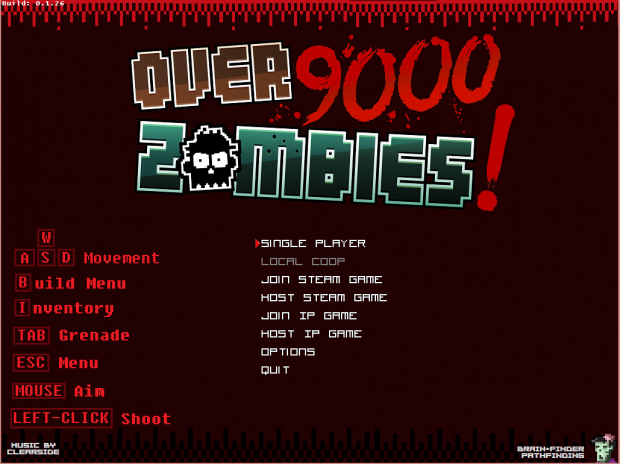Over 9000 Zombies! Title Screen