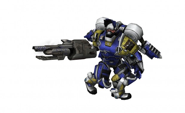 Player model render with Laser Rifle.