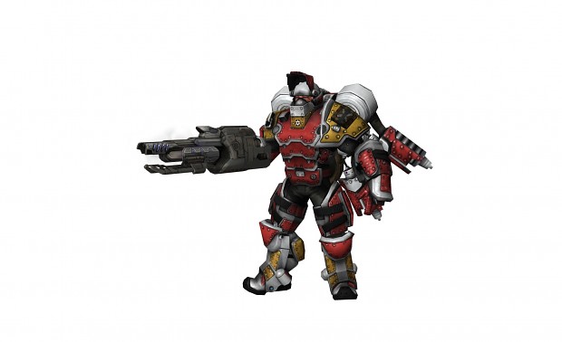 Player model render with Laser Rifle.