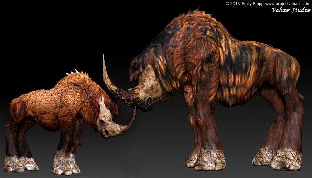 Woolly Rhino Adult and Juvenile