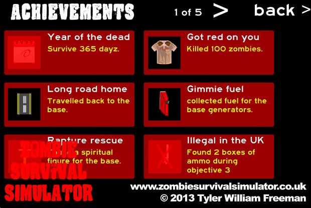 Zombie Survival Simulator - Achievements