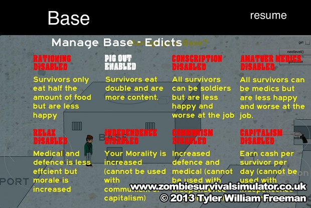 Zombie Survival Simulator - Edicts