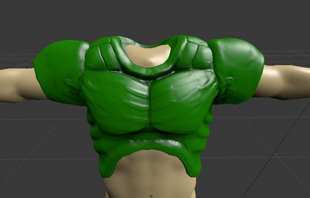 DoomGuy Armor low poly with Normal and AO maps .