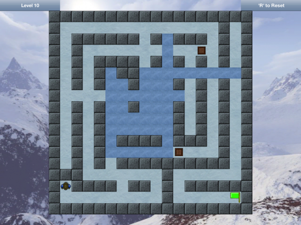 Level 10 - Slippery Ice and Crates