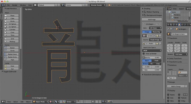 Drawing chinese letters