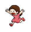 Girl Running and Falling