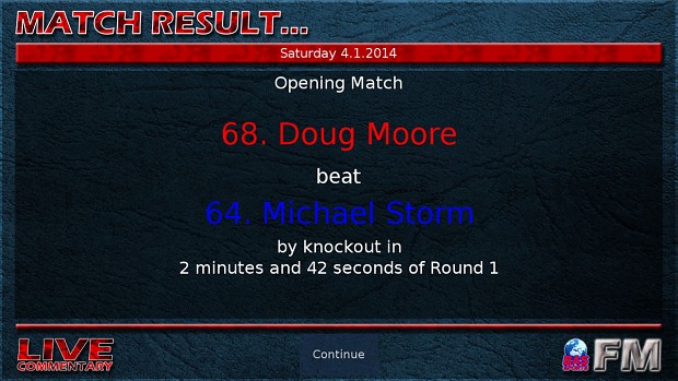 Boxing Manager Game - Match Results