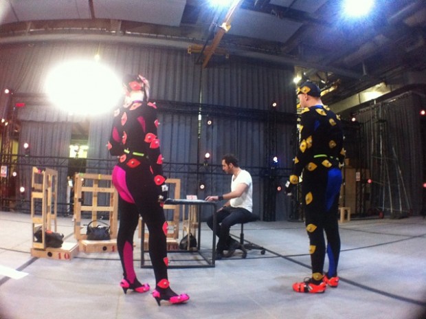 Motion capture session for the main characters