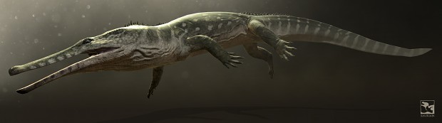 Champsosaurus render