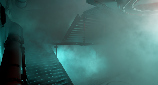 Smoke filling the ship