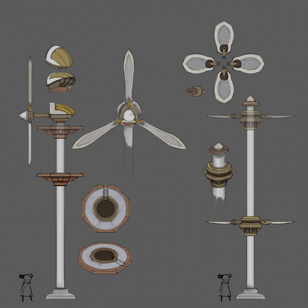 Windmill design with color