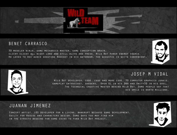 Credits screen introducing Wild Team!