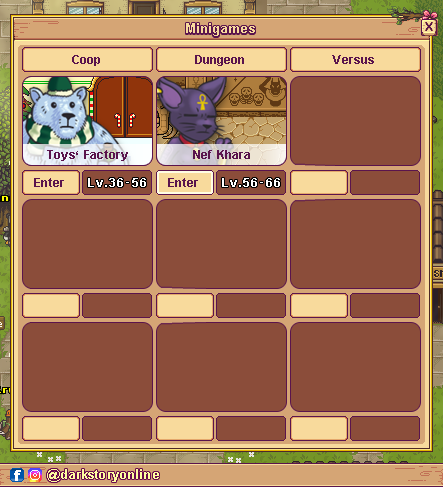 We will rework/mix the Minigames and Dungeons' interface