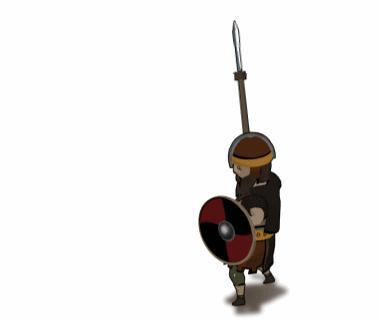 Saxon knight throwing spear