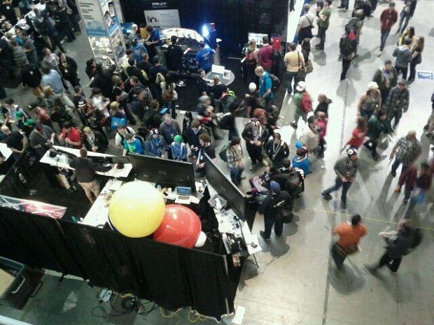 View from above our booth at PAX