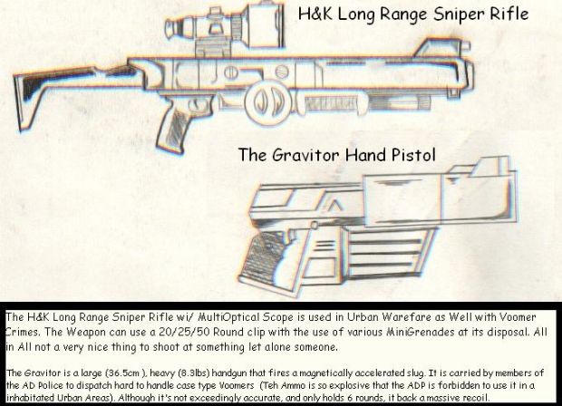 Sniper Rifle/MiniGrenade Launcher with Hand Pistol