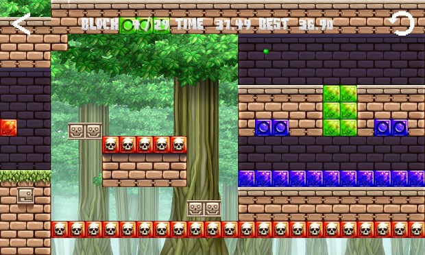 early screenshot of a level with background