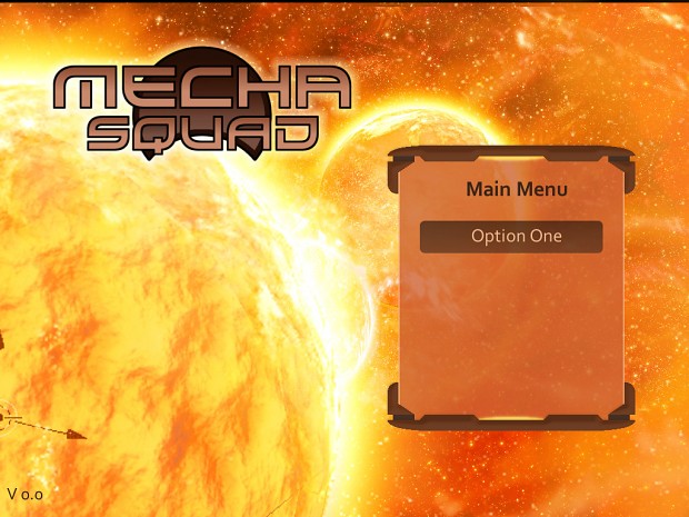 Mecha Squad, main menu (work in progress)