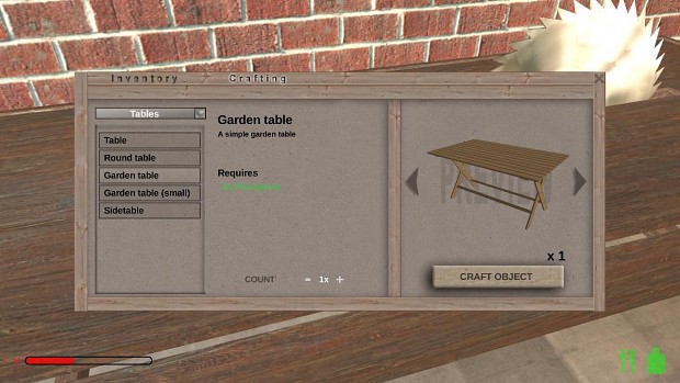 New crafting gui