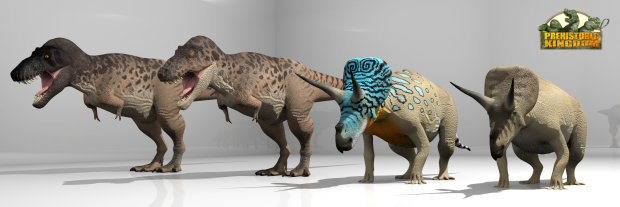 Tyrannosaurus and Triceratops finished models