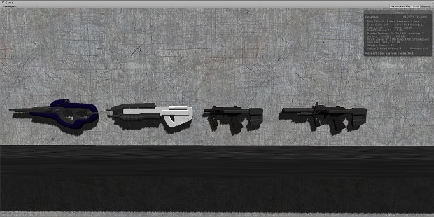 All the current weapons