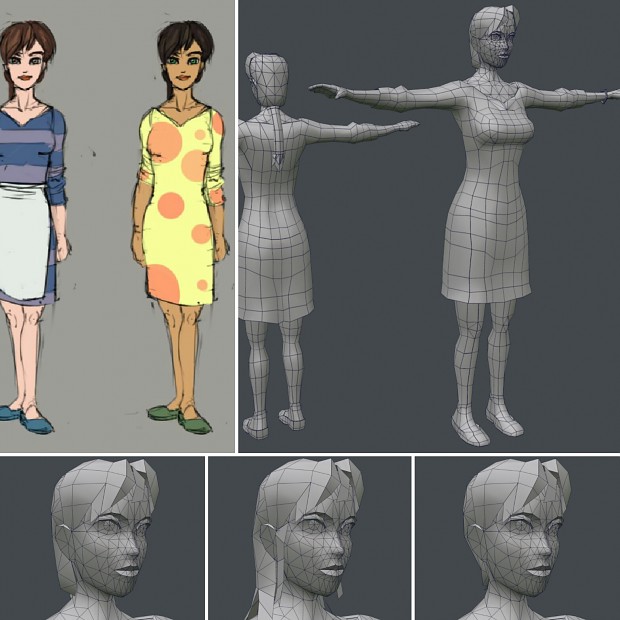 Young Mother NPC modelling complete