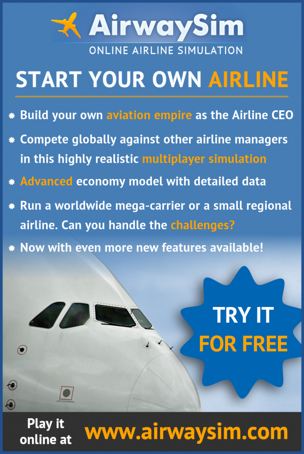 Advert image - AirwaySim - Online Airline Sim - ModDB