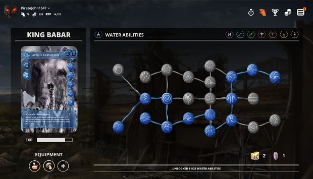 Water elemental skill tree.