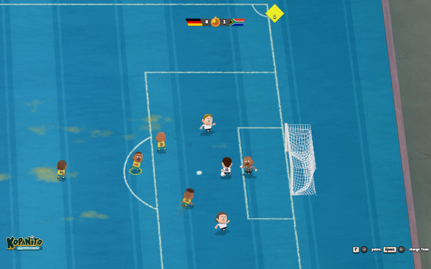 Germany vs. South Africa - match on a blue grass