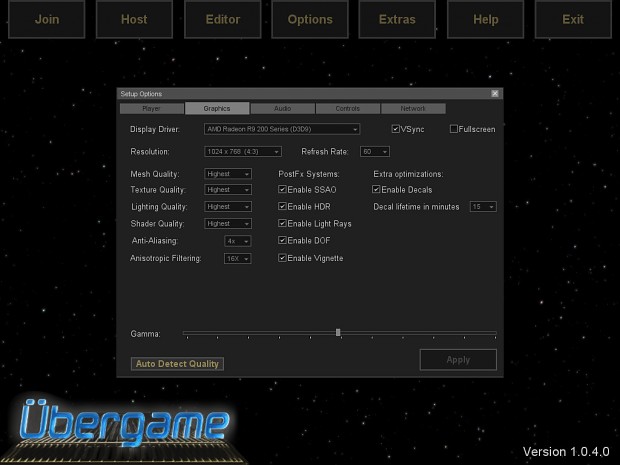 New graphics options menu image - Uebergame - ModDB